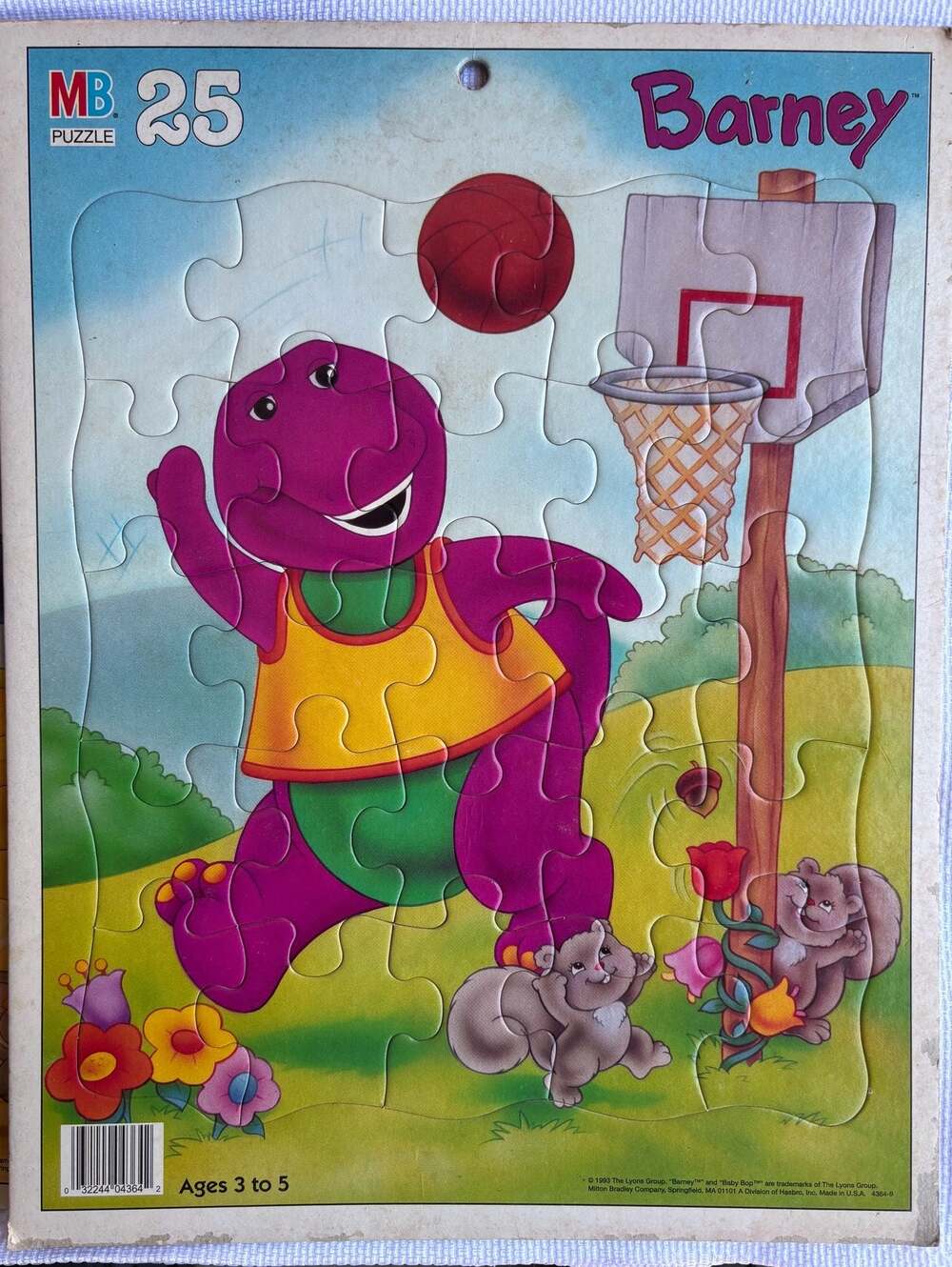 1993 Vintage Milton Bradley Barney 25-Piece Jigsaw Puzzle